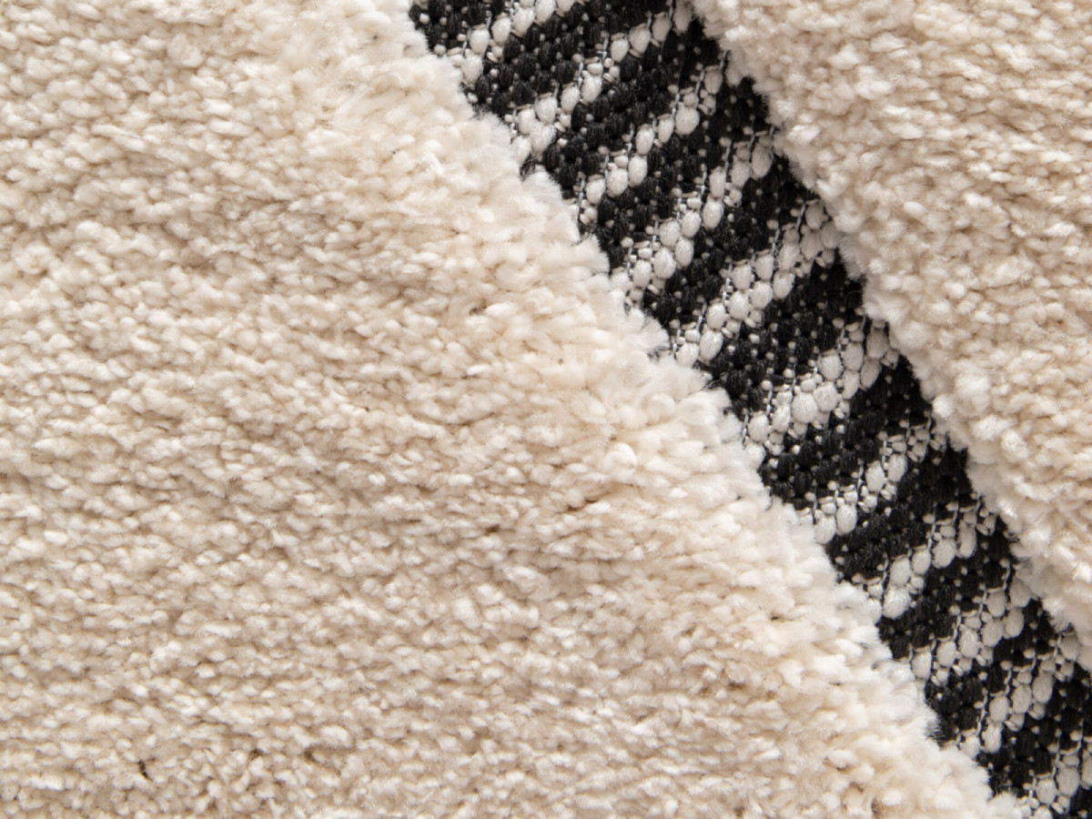 Tapis poils ras RACHIDA motif graphique gris clair — vue 6