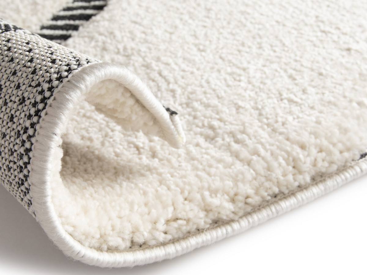 Tapis poils ras RACHIDA motif graphique gris clair — vue 4