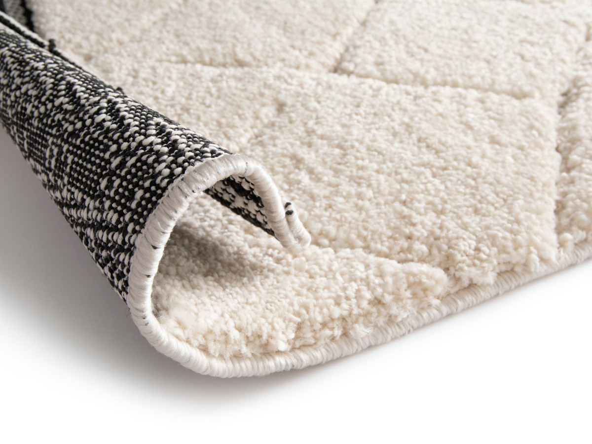 Tapis poils ras ROMAIN motif graphique beige — vue 5