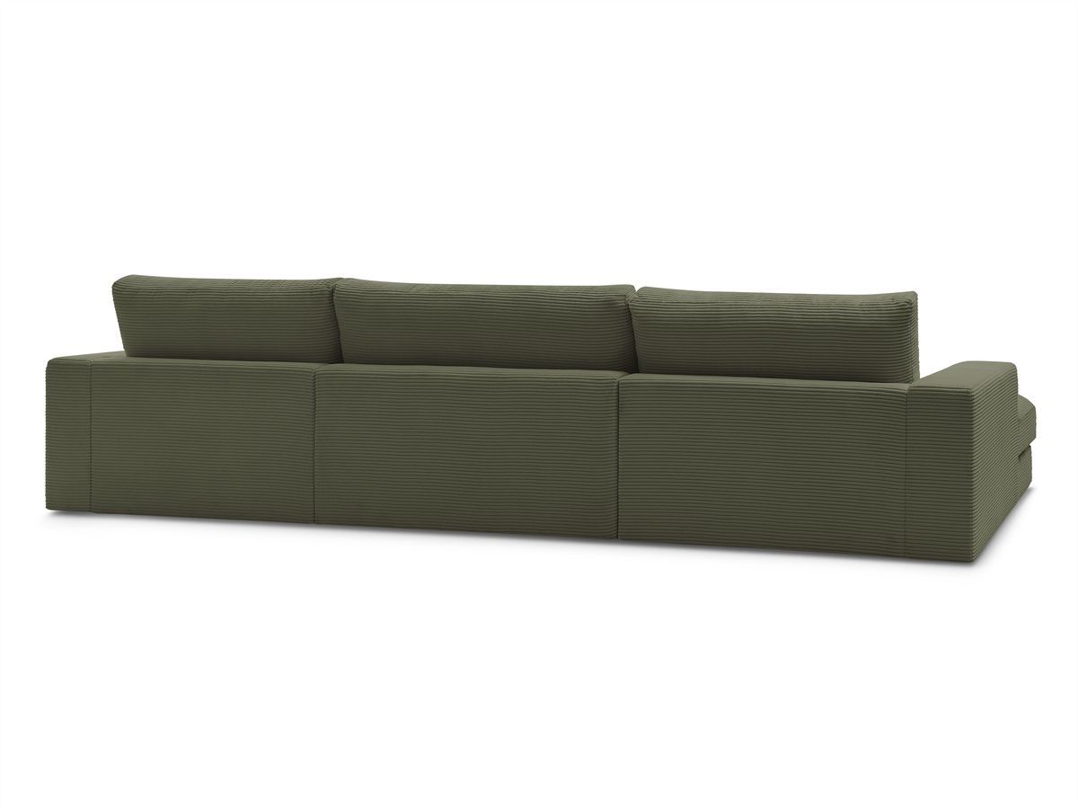 Canapé d'angle fixe EVEREST tissu chiné - Orange - Angle droit - 10 coussins