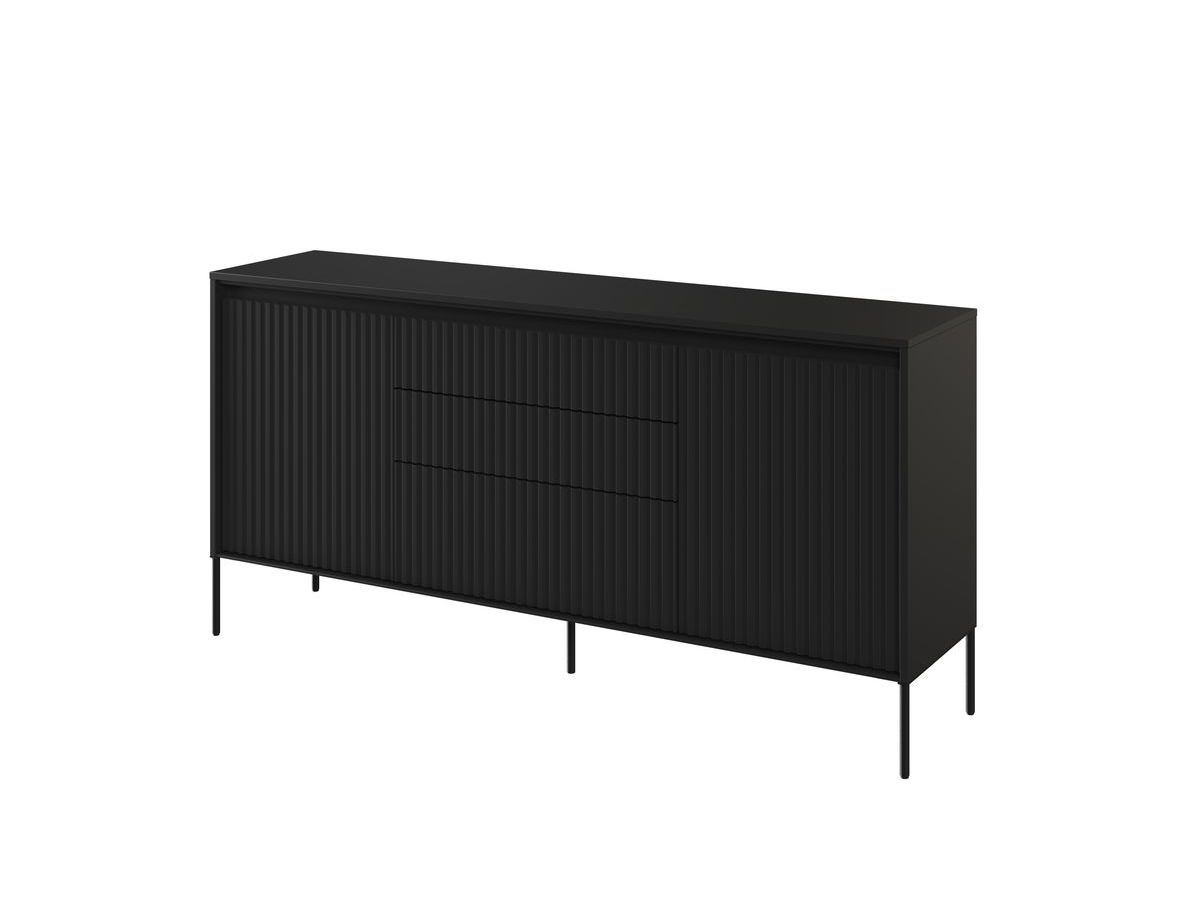 LENARA 2-deurs dressoir 166 cm met lamellen en LED's