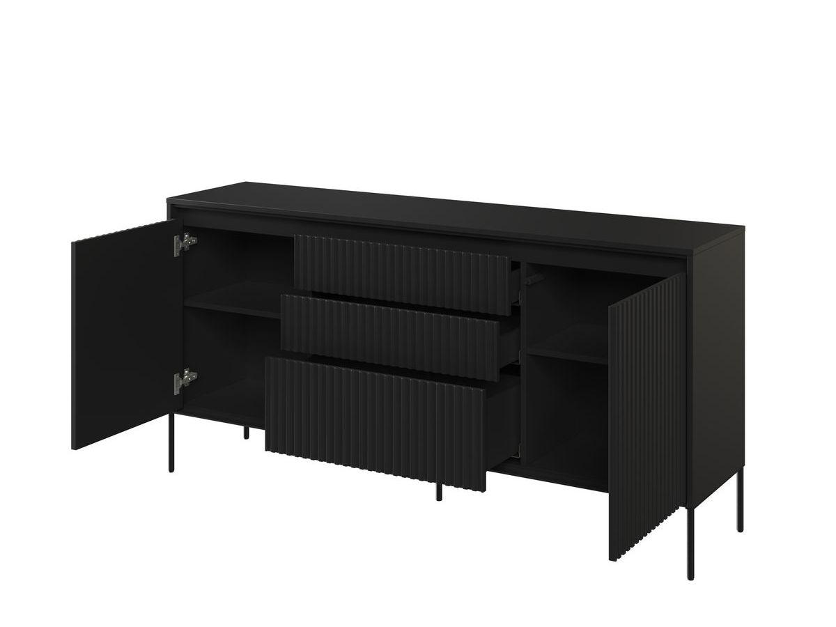 LENARA 2-deurs dressoir 166 cm met lamellen en LED's