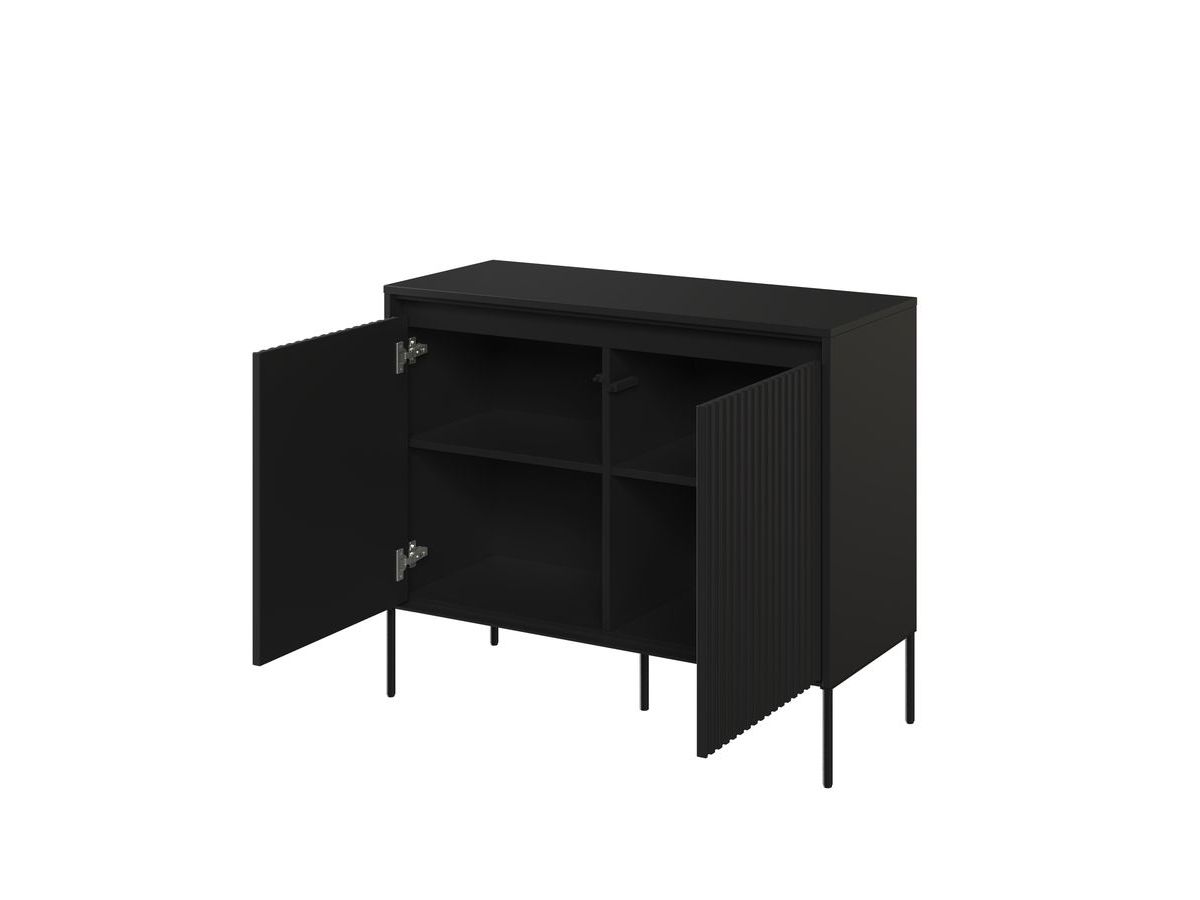 LENARA 100 cm 2-deurs dressoir met lamellen en LED's