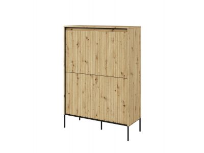 Buffet haut 4 portes 100 cm LENARA avec tasseaux et LED