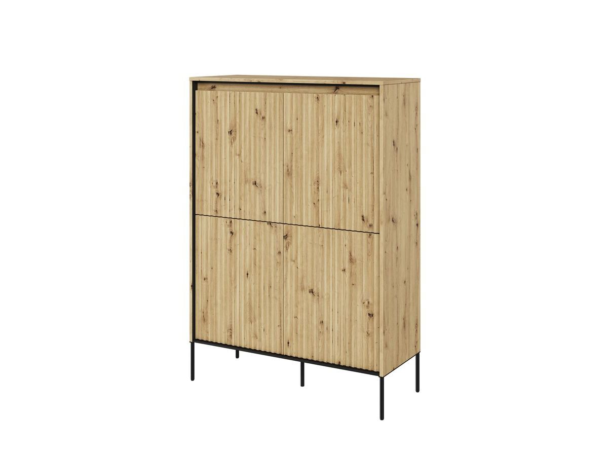 Buffet haut 4 portes 100 cm LENARA avec tasseaux et LED