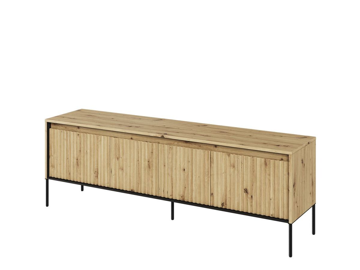 LENARA 167 cm 4-deurs tv-meubel met lamellen en led's
