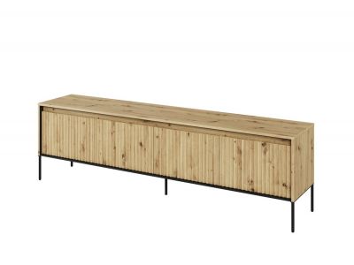 Meuble TV 4 portes 193 cm LENARA avec tasseaux et LED