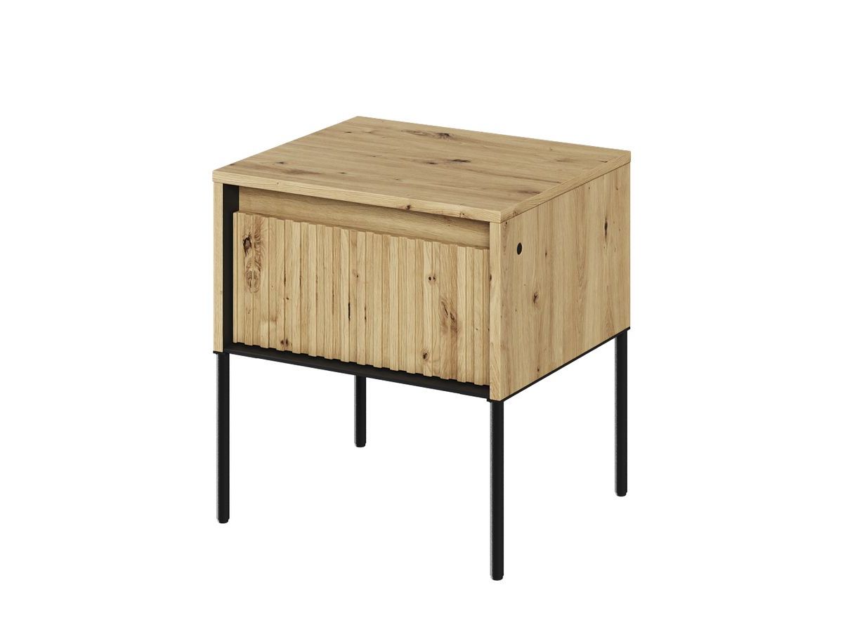 Table de chevet 1 tiroir LENARA avec tasseaux et LED