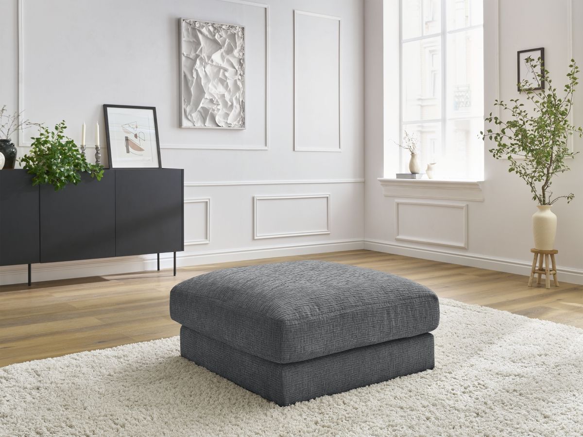 Pouf LEONARD texturé gris foncé — vue 5