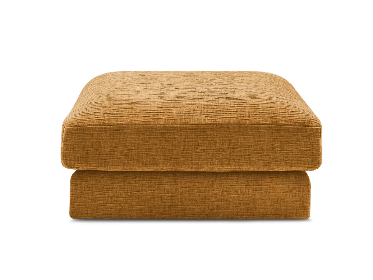Canapé d'angle fixe EVEREST tissu chiné - Orange - Angle droit - 10 coussins