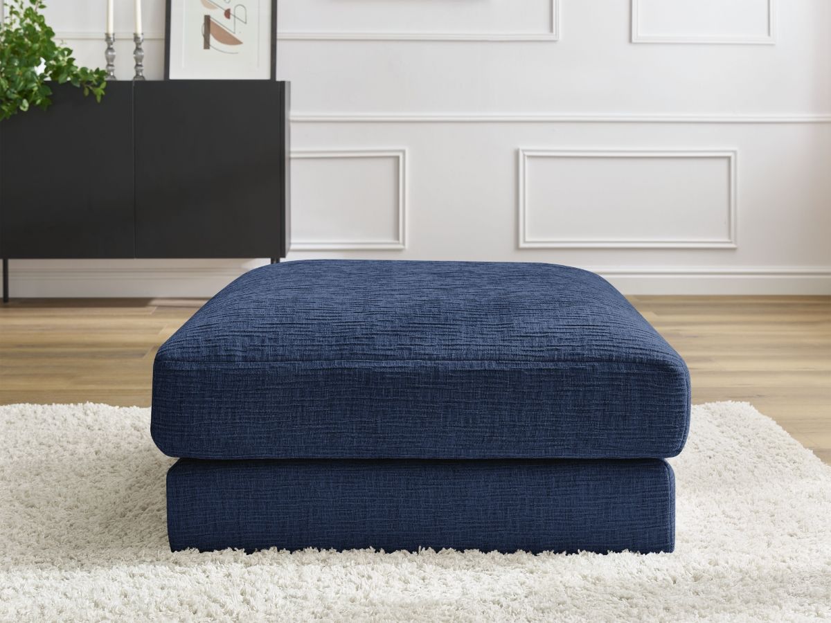 Pouf LEONARD texturé bleu foncé — vue 4