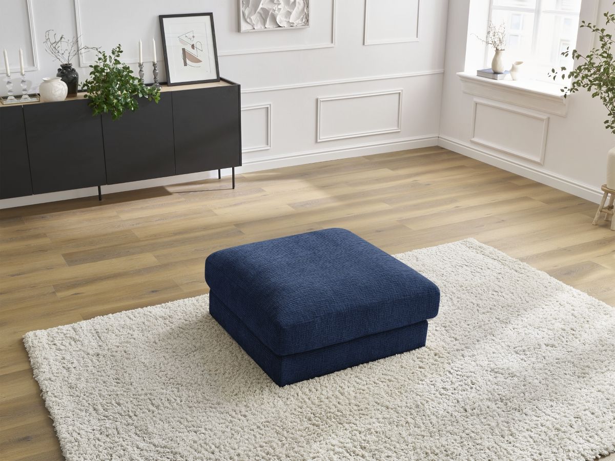 Pouf LEONARD texturé bleu foncé — vue 6