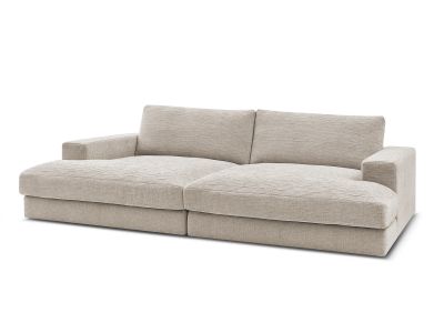 Canapé droit fixe 4 places LEONARD assise profonde tissu texturé