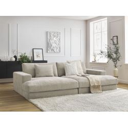 Prosta sofa 4-osobowa LEONARD z głębokim siedziskiem z teksturowanej tkaniny