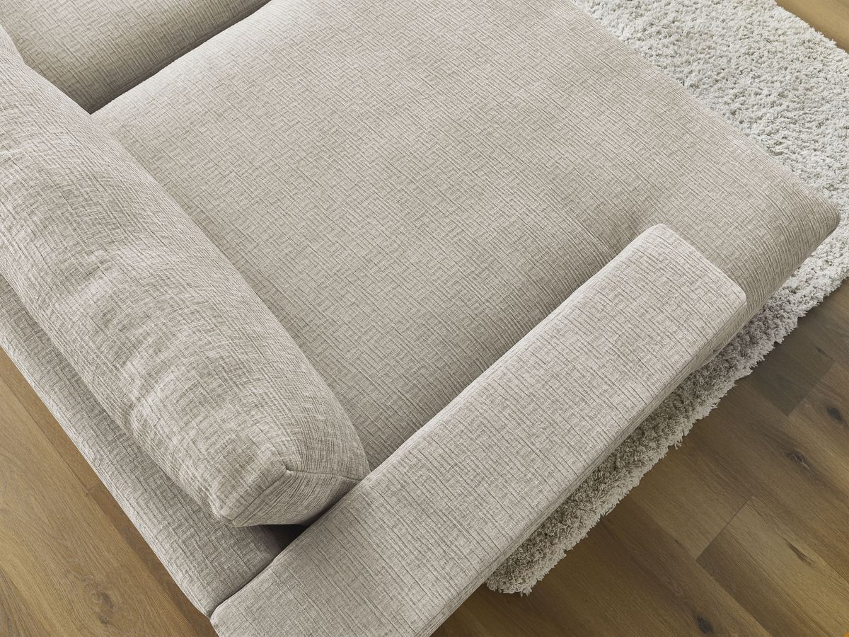 Canapé droit fixe 4 places LEONARD assise profonde tissu texturé