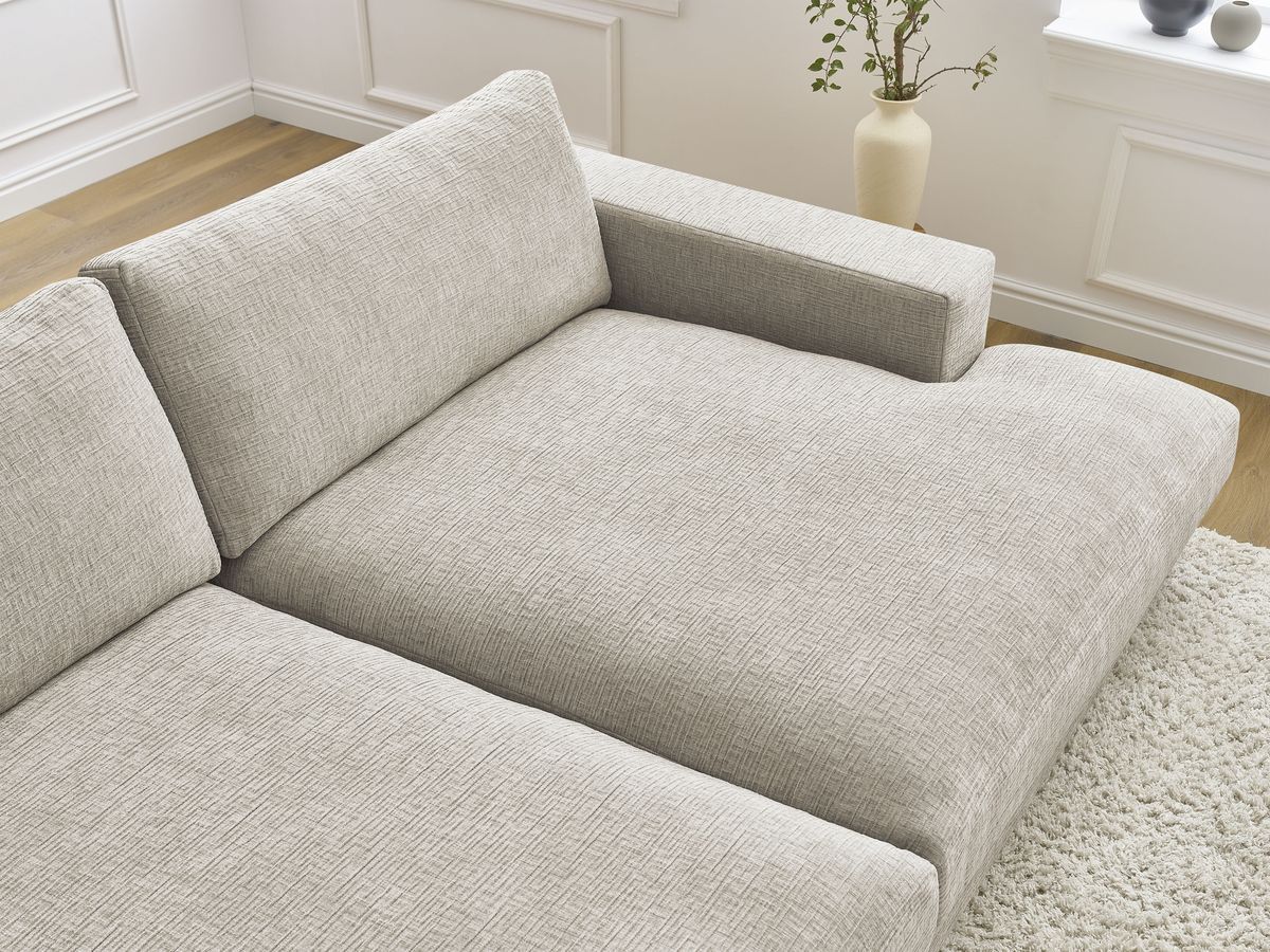 Canapé droit fixe 4 places LEONARD assise profonde tissu texturé