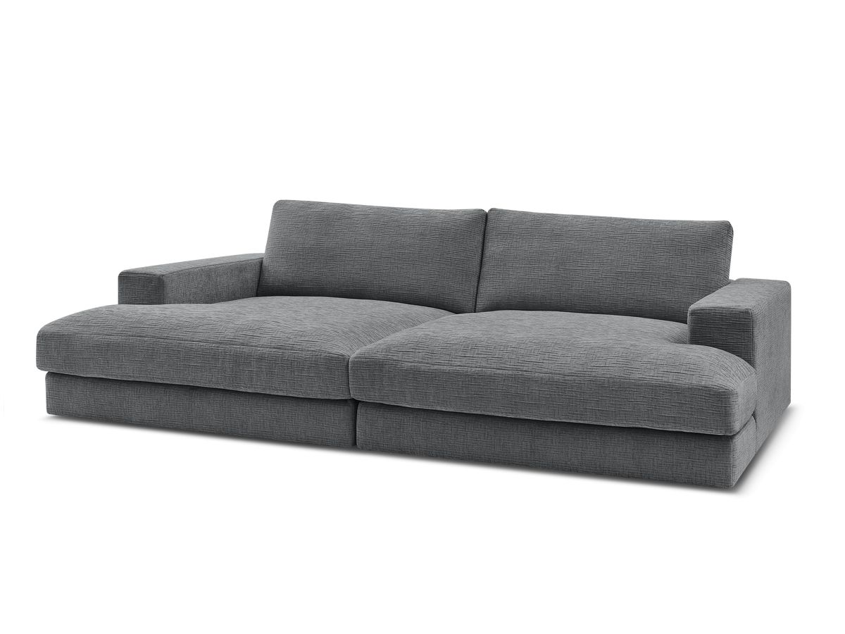 Canapé droit fixe 4 places LEONARD assise profonde tissu texturé