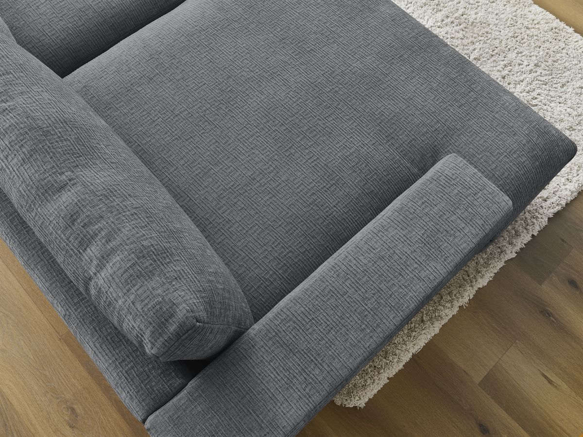 Canapé droit fixe 4 places LEONARD assise profonde tissu texturé