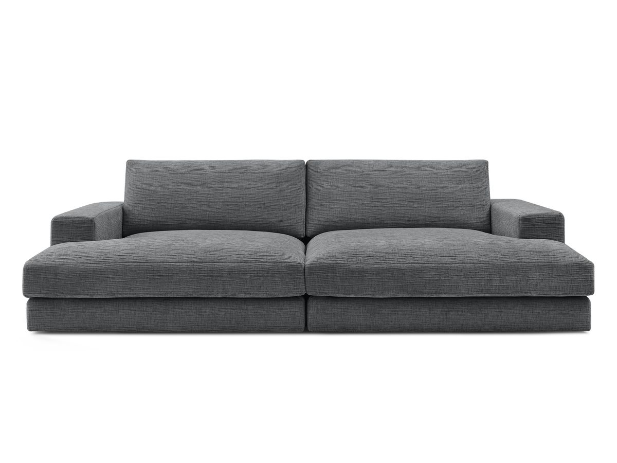 Canapé droit fixe 4 places LEONARD assise profonde tissu texturé
