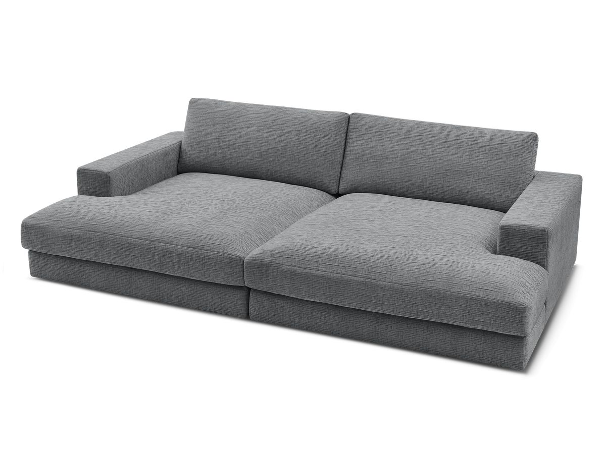 Canapé droit fixe 4 places LEONARD assise profonde tissu texturé