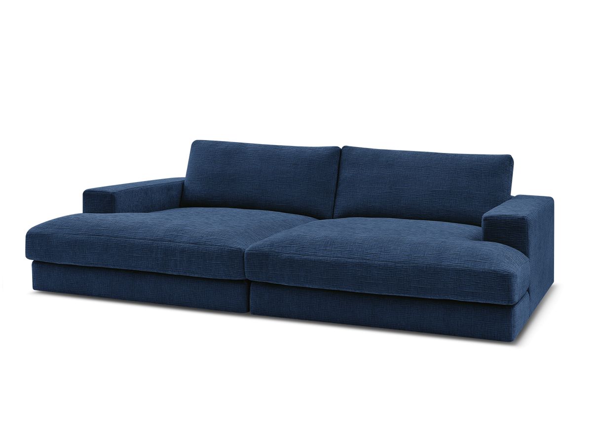 Canapé droit fixe 4 places LEONARD assise profonde tissu texturé