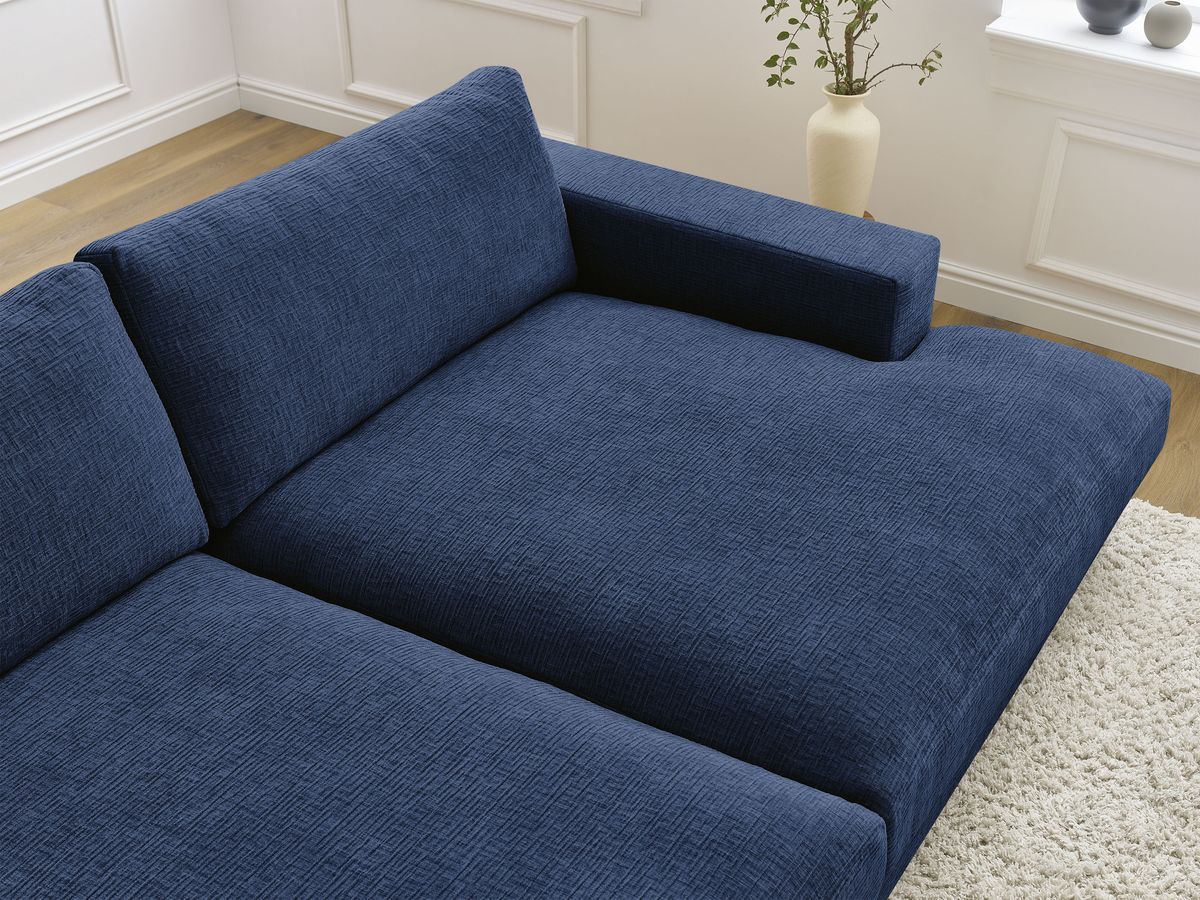 Canapé droit fixe 4 places LEONARD assise profonde tissu texturé