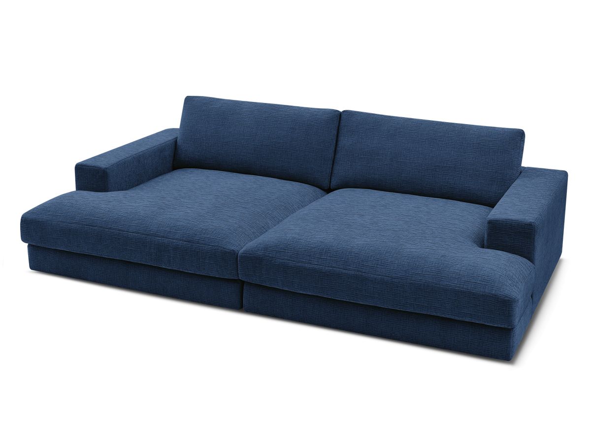 Canapé droit fixe 4 places LEONARD assise profonde tissu texturé