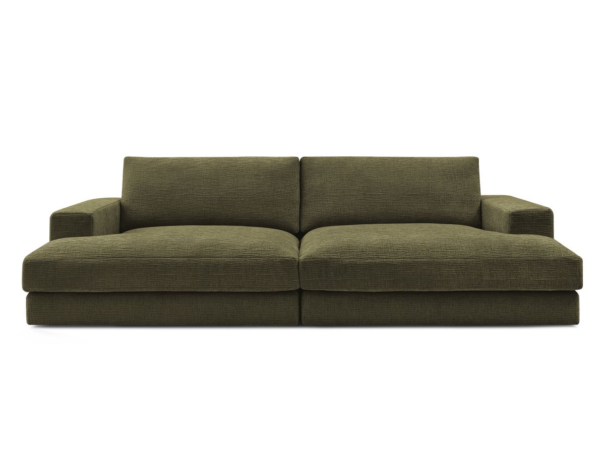Canapé droit fixe 4 places LEONARD assise profonde tissu texturé