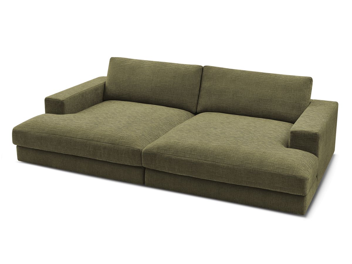 Canapé droit fixe 4 places LEONARD assise profonde tissu texturé