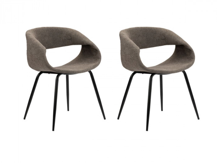 Lot de 2 chaises ISABELLE tissu texturé