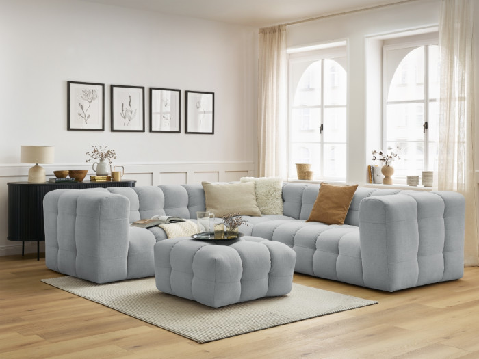 Canapé d'angle réversible CLOUD avec pouf