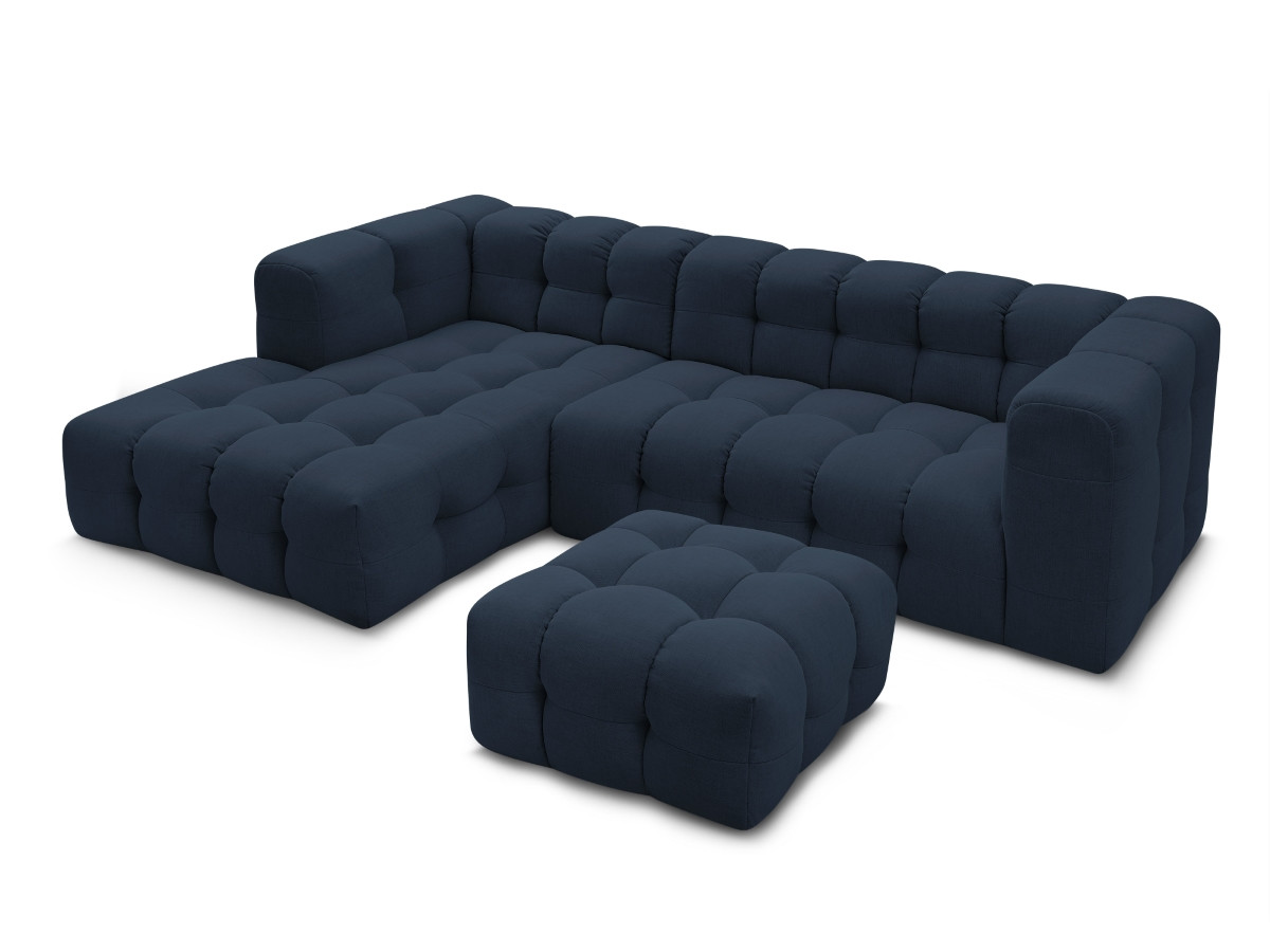Canapé d'angle fixe CLOUD avec pouf