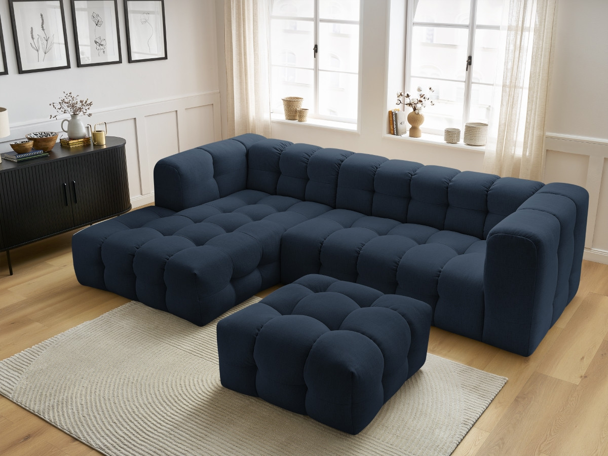 Canapé d'angle fixe CLOUD avec pouf