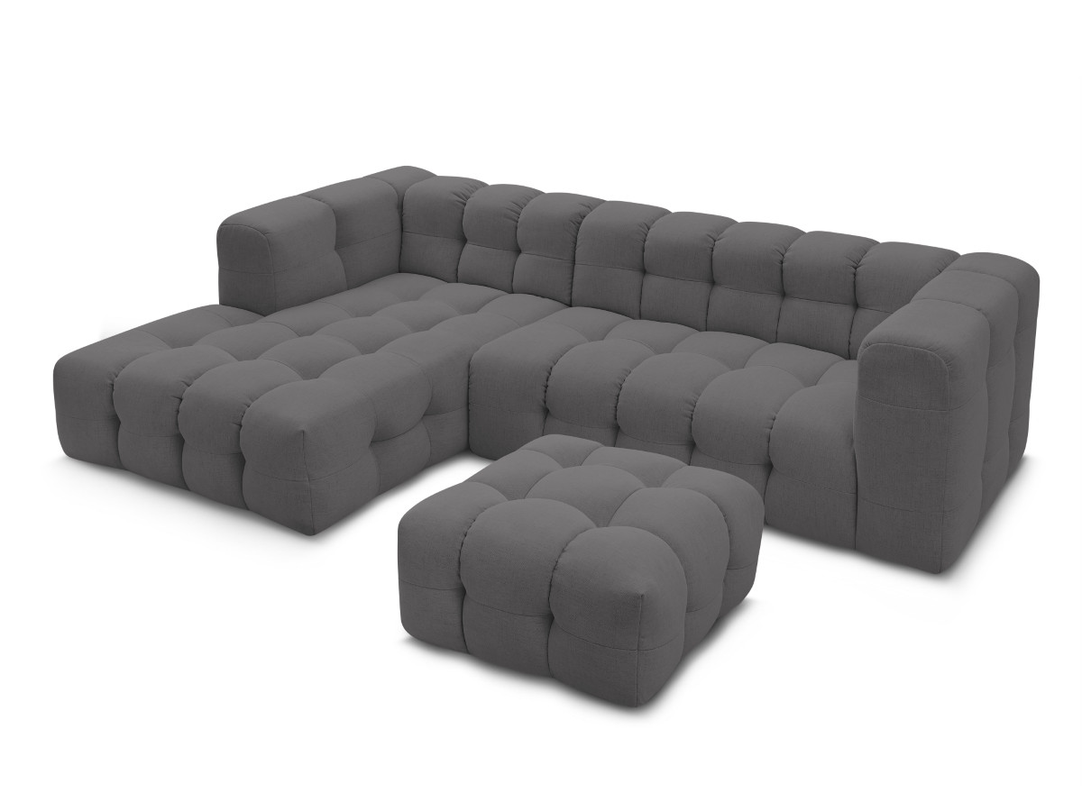 Canapé d'angle fixe CLOUD avec pouf