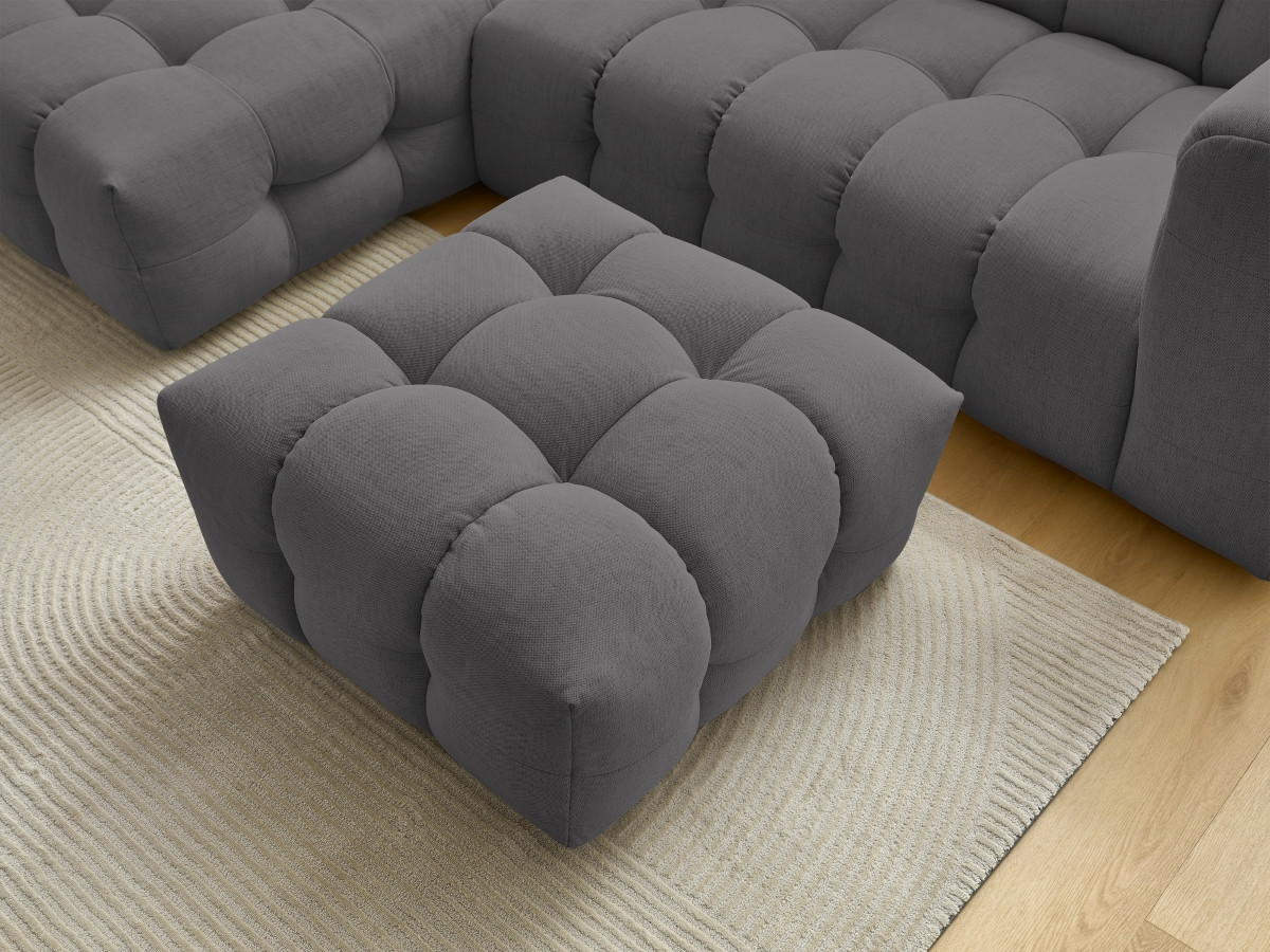 Canapé d'angle fixe CLOUD avec pouf