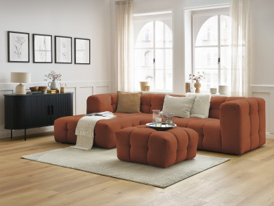 Canapé d'angle fixe CLOUD avec pouf