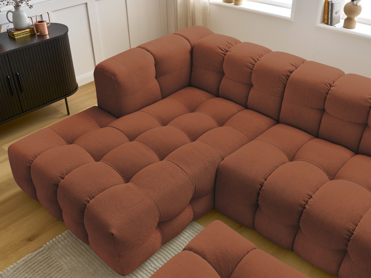 Canapé d'angle fixe CLOUD avec pouf