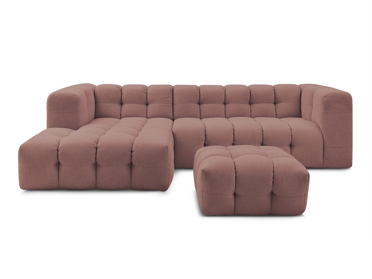 Canapé d'angle fixe CLOUD avec pouf