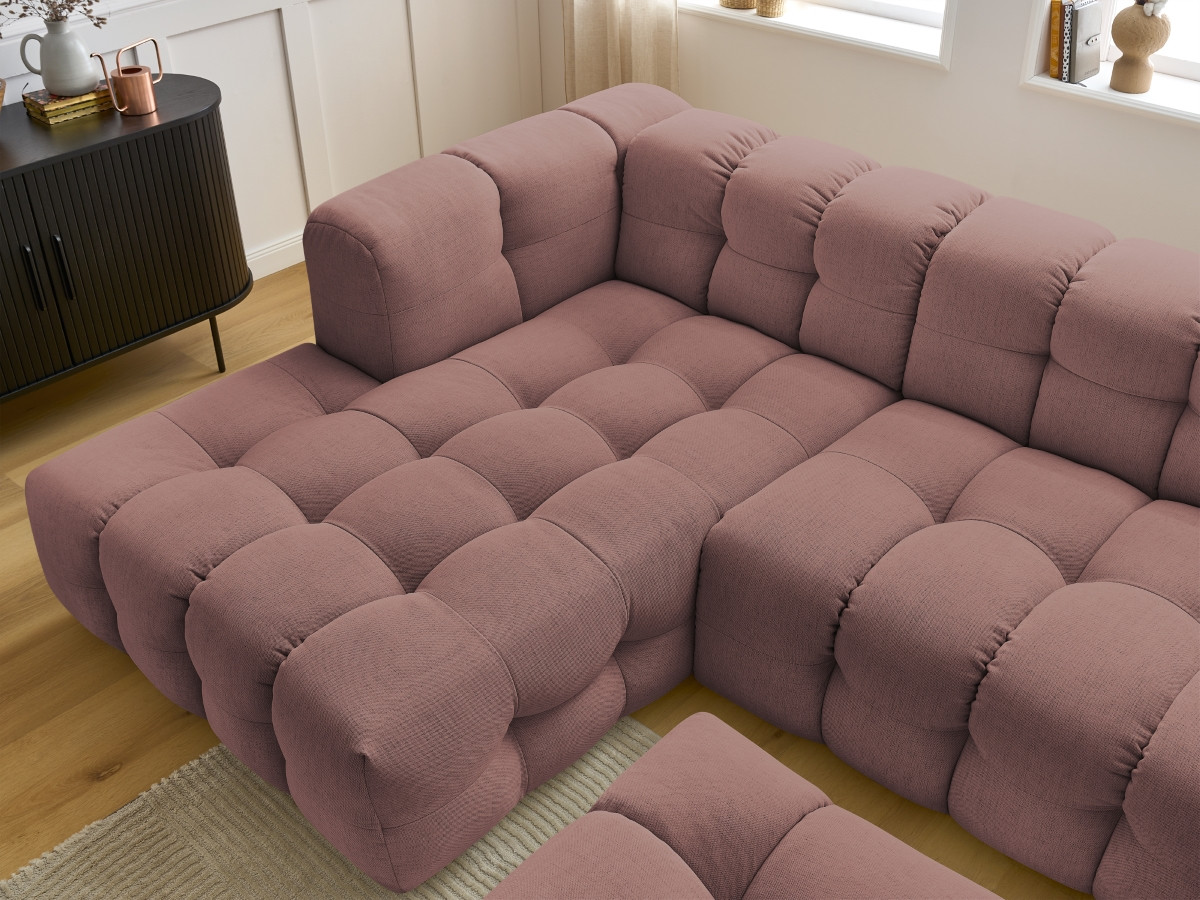 Canapé d'angle fixe CLOUD avec pouf