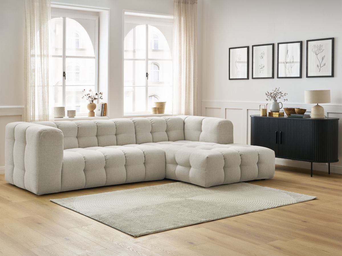 Canapé d'angle fixe CLOUD beige  angle droit BOBOCHIC 3 places - Vue supplémentaire 3