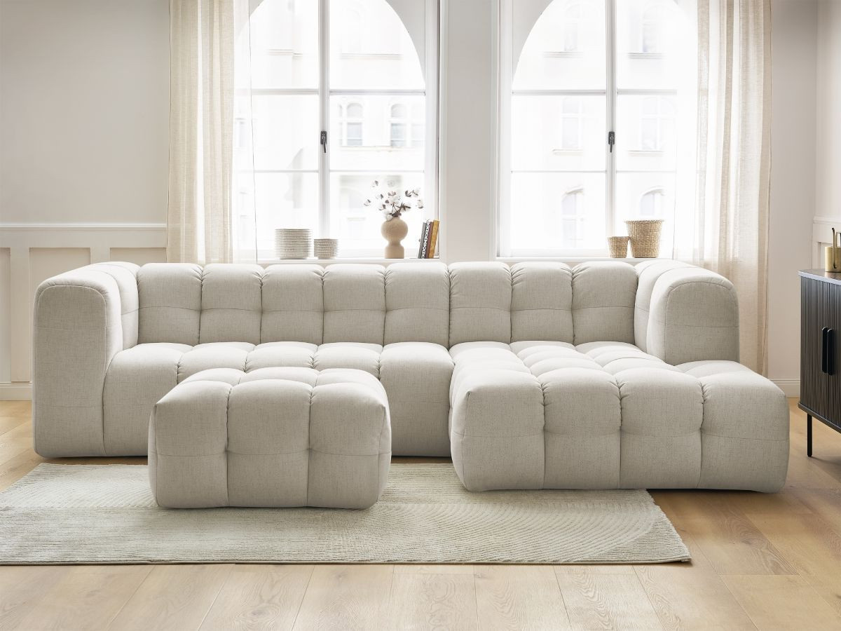 Canapé d'angle CLOUD avec pouf beige — vue 6