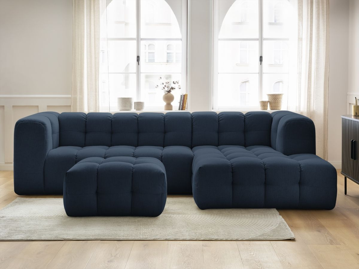 Canapé d'angle CLOUD avec pouf bleu foncé — vue 6