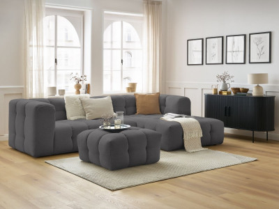 Canapé d'angle fixe CLOUD avec pouf