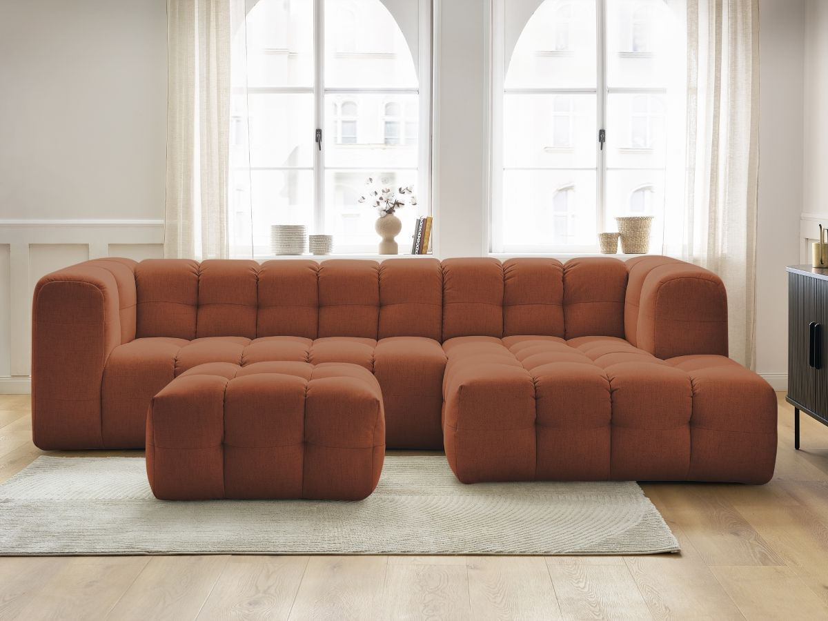 Canapé d'angle CLOUD avec pouf orange — vue 6
