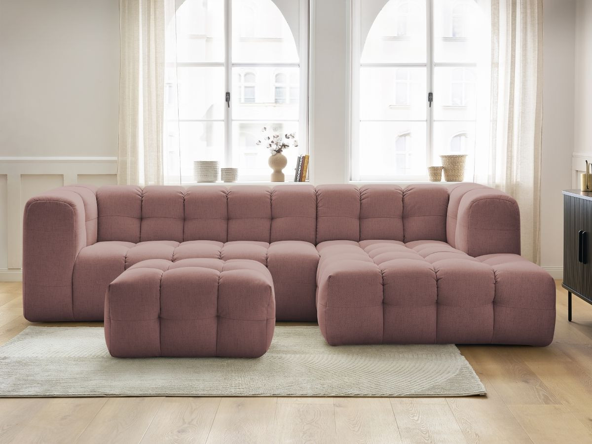 Canapé d'angle CLOUD avec pouf rose — vue 6