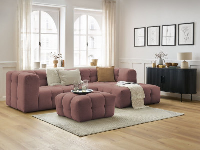 Canapé d'angle fixe CLOUD avec pouf