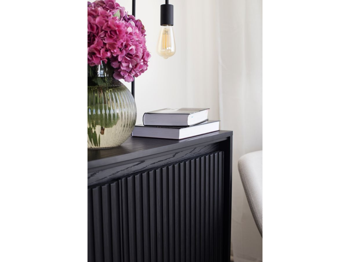 LENARA 2-deurs dressoir 166 cm met lamellen en LED's