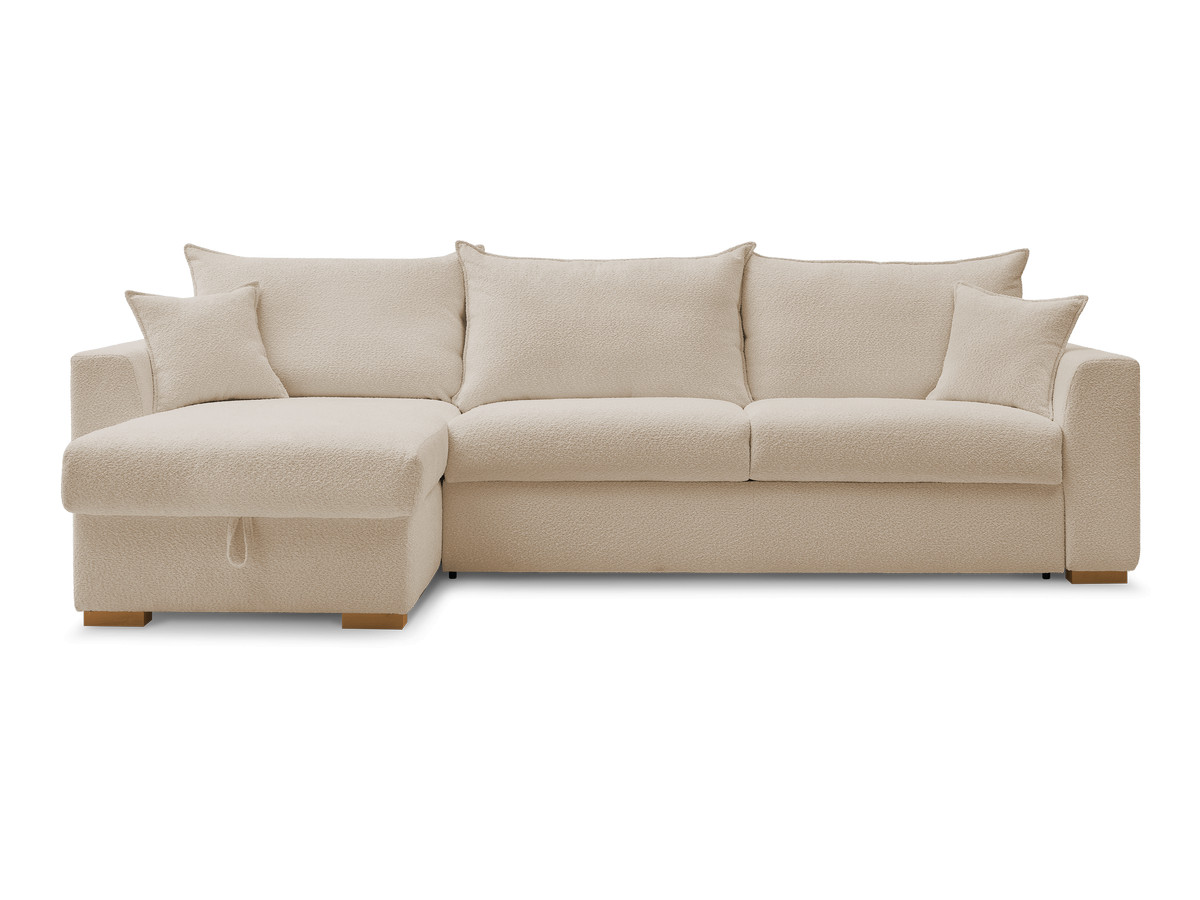 Canapé d'angle réversible convertible ouverture express AUGUSTIN tissu bouclette
