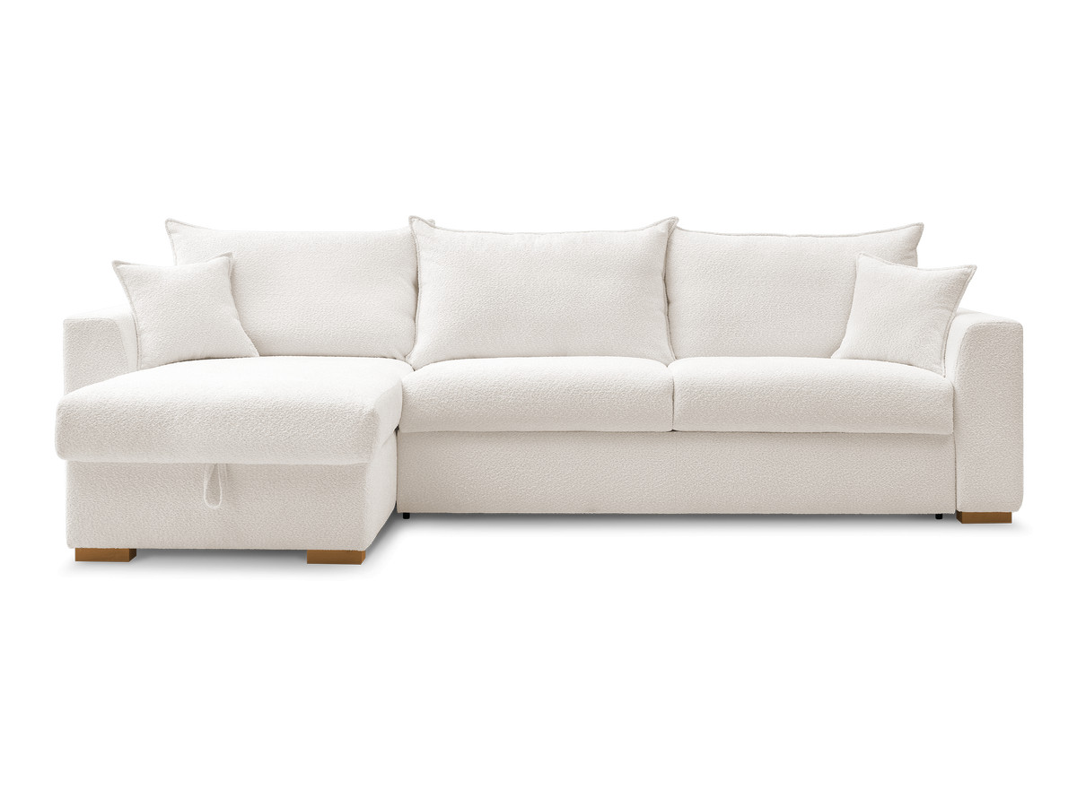 Canapé d'angle réversible convertible ouverture express AUGUSTIN tissu bouclette