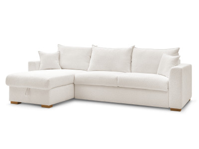 Canapé d'angle réversible convertible ouverture express AUGUSTIN tissu bouclette